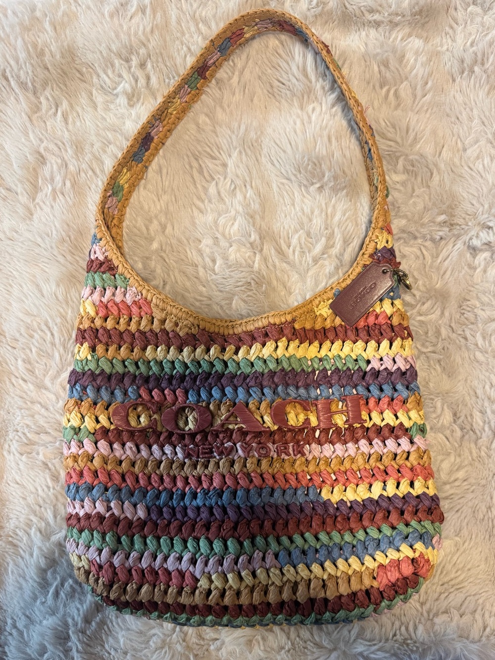 Coach Brooklyn 28 Multicolor Woven Shoulder Bag! - Picture 5 of 6